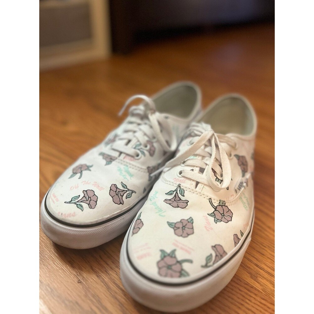 Vans White Canvas Floral Lace-Up Low Top Shoes Men's US 10.5 NWOB - Picture 3 of 3